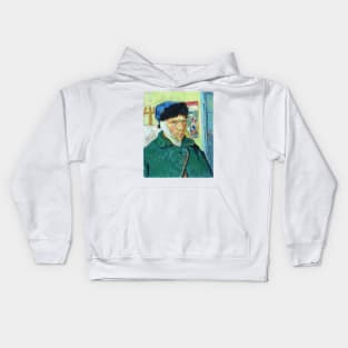 Self Portrait with Bandaged Ear by Vincent Van Gogh Kids Hoodie